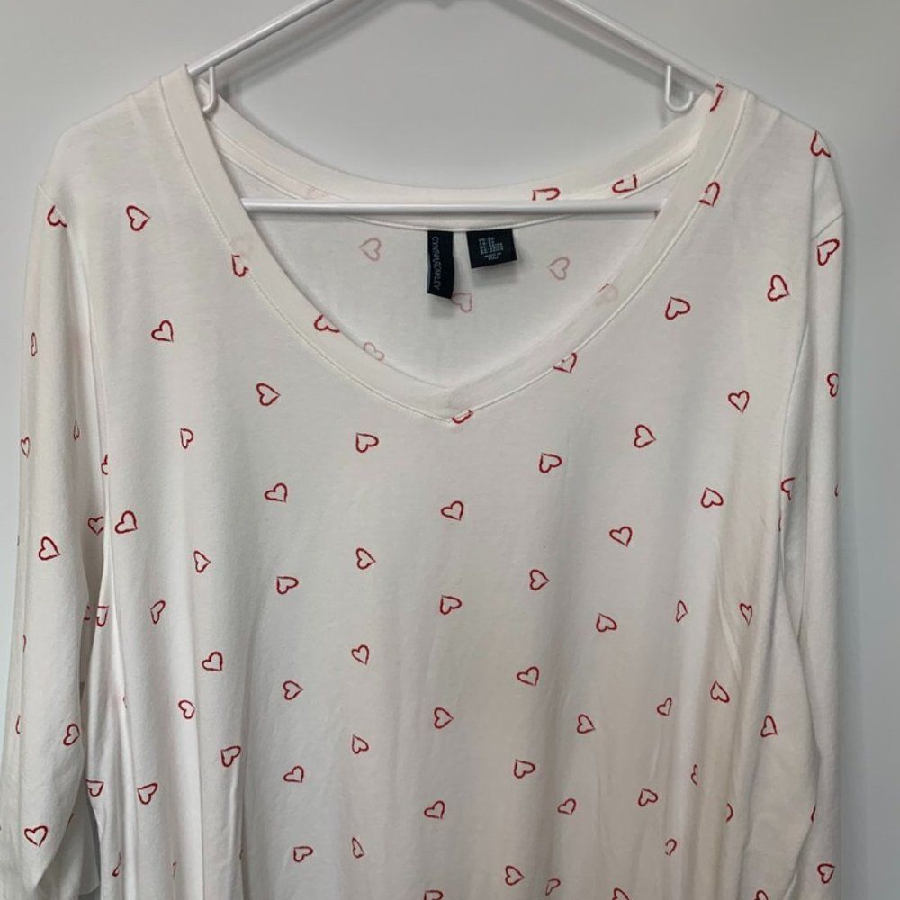 Cynthia Rowley 3/4 Sleeve Heart Detail Blouse